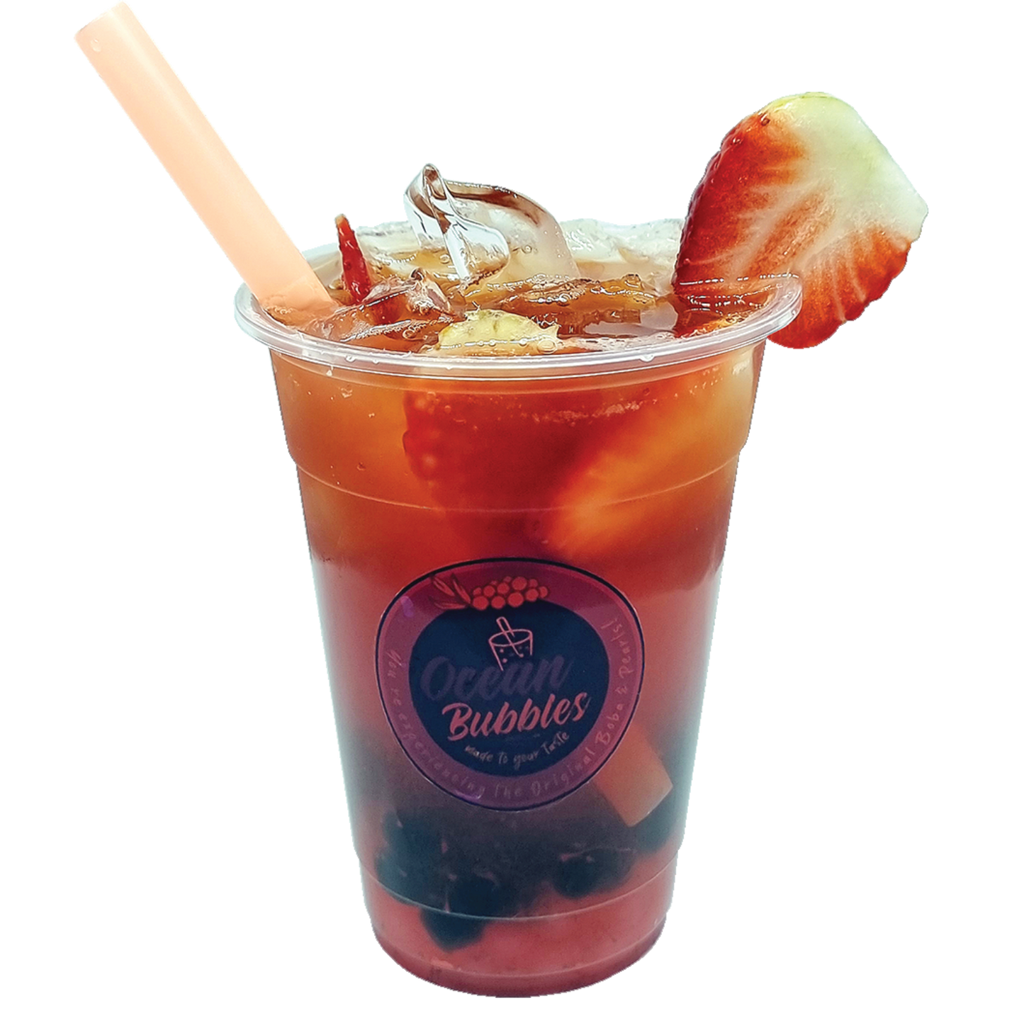 Strawberry Iced Boba Tea