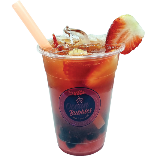 Strawberry Iced Boba Tea